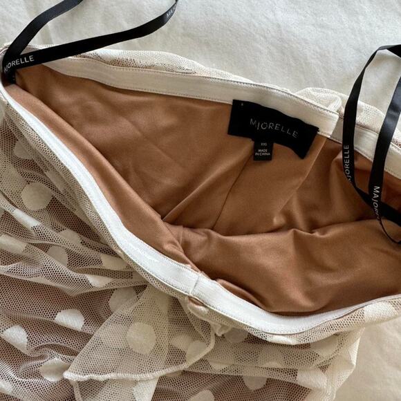 Majorelle cream and white polka dot mesh maxi dress - Picture 3 of 4